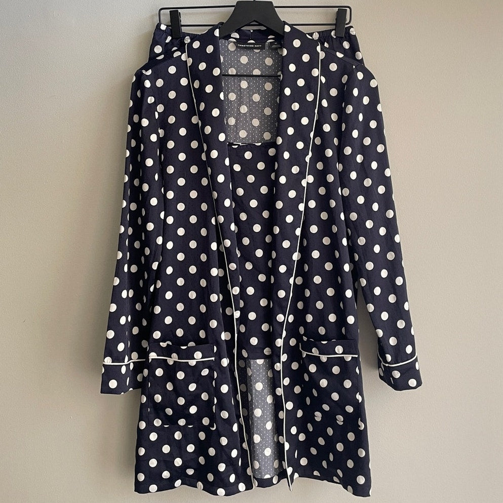 Something Navy Woven Polka Dot Pajama Set 3 Piece (S)