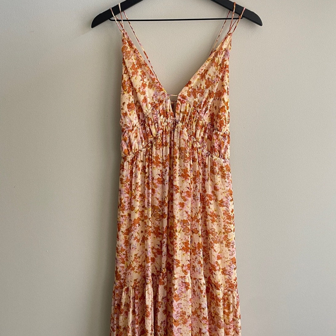 ASTR the Label Ryliana Floral Tiered Maxi Dress (XL)