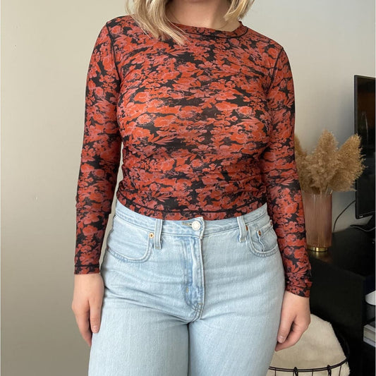 Free People Floral Sheer Top (S)