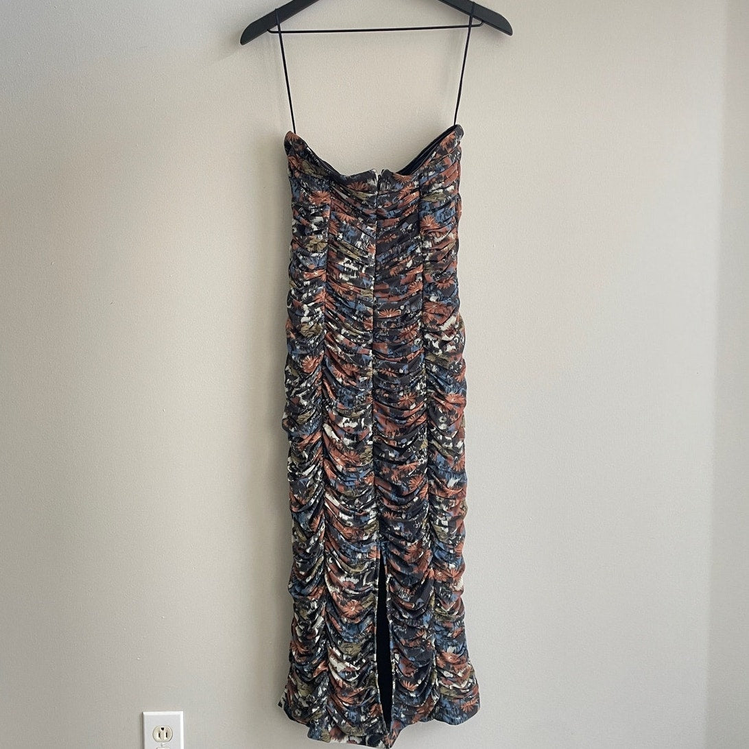 Anthropologie Let Me Be Ruched Strapless Dress (S)