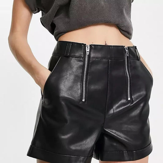 Blank NYC Faux Leather High Waist Shorts (31)