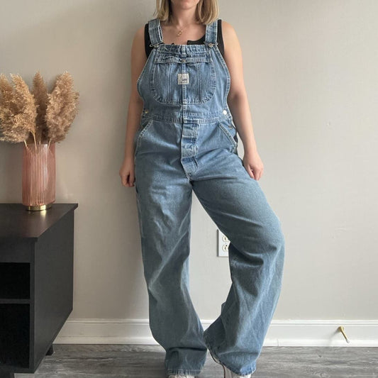 Vintage 1990s Lee Riveted Dungarees Denim Jean Overalls (M/L)