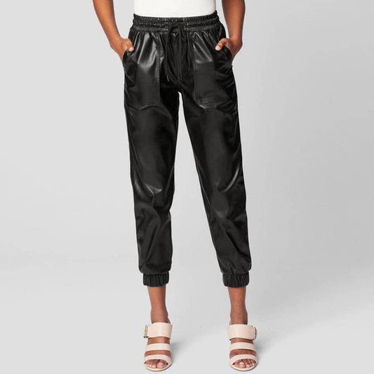 BLANKNYC Black Widow Vegan Faux Leather Joggers (M/L)