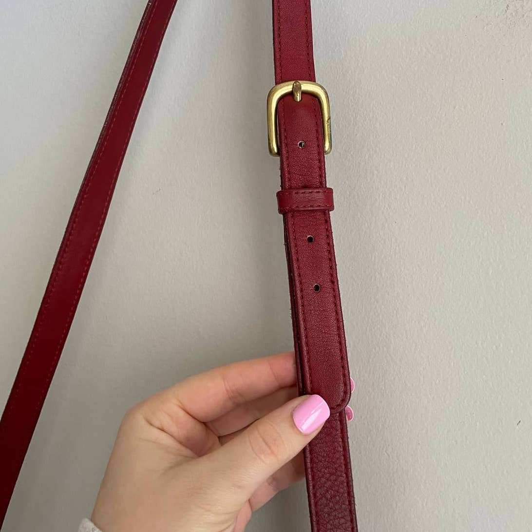 Vintage Coach Cherry Red Leather Crossbody