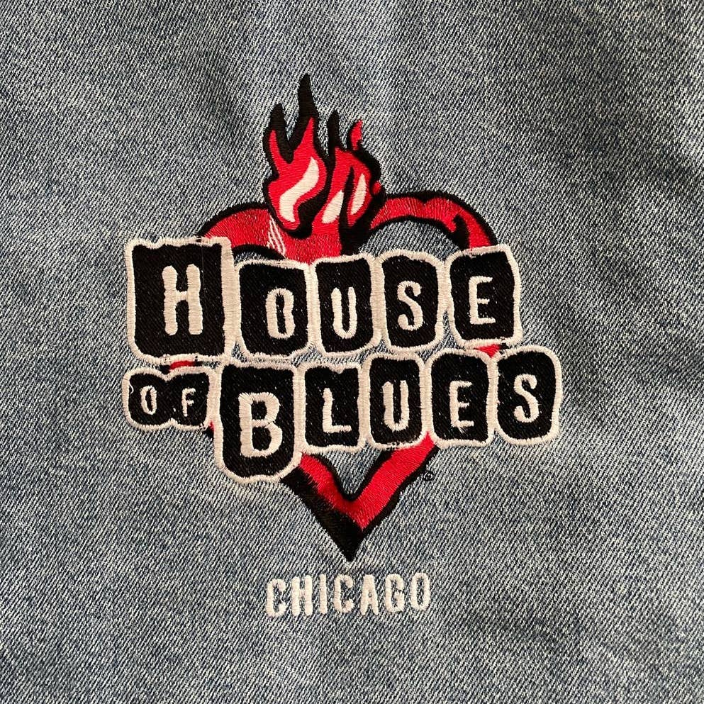 House of Blue Chicago Embroidered Denim Jean Jacket (S/M)