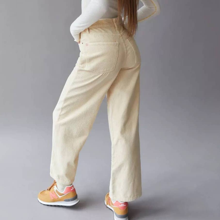 Urban Outfitters BDG High & Wide Corduroy Pant Cream (31)